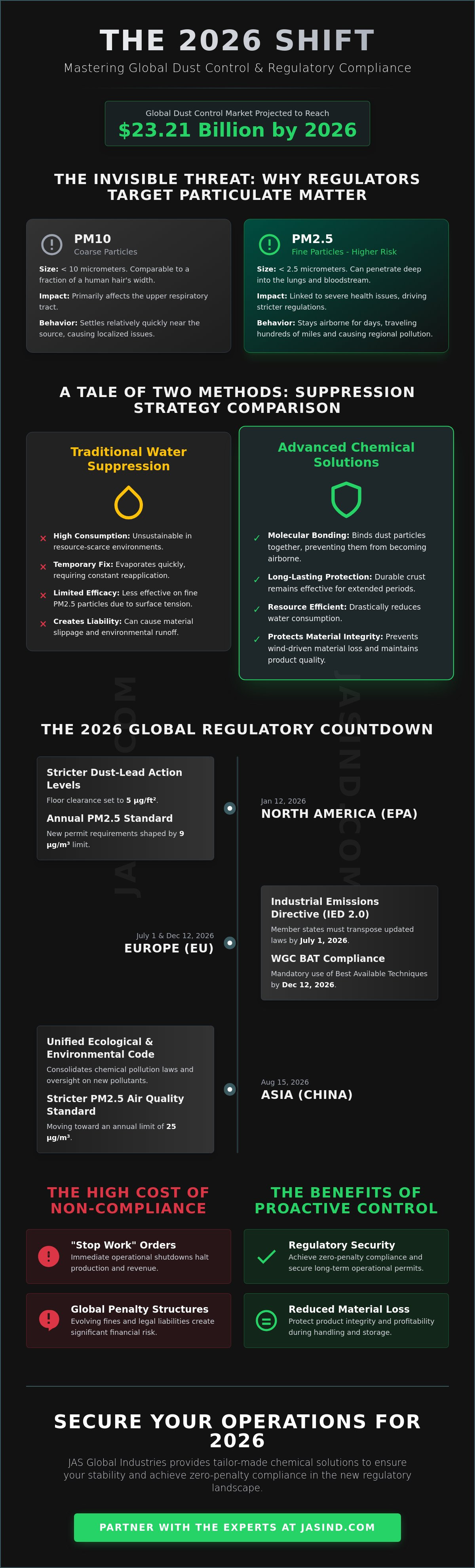 Environmental regulations for dust emissions